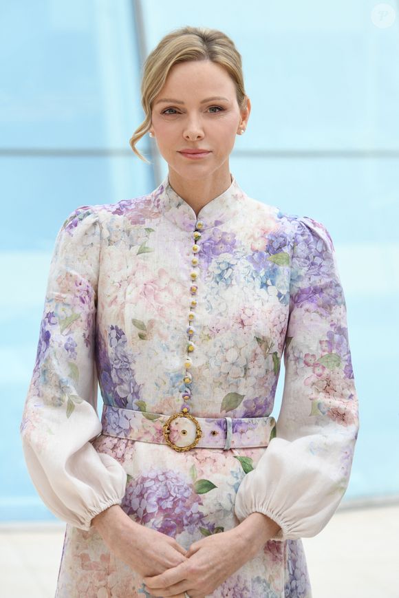 Le Prince Albert II de Monaco, la princesse Charlene de Monaco et la princesse Akiko de Mikasa du Japon, ont célébré les 20 ans de relations diplomatiques entre le Japon et Monaco, sur le parvis du Grimaldi Forum, près du jardin japonais. © Bruno Bebert/Bestimage