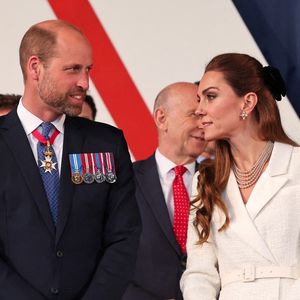 Le Prince et la Princesse de Galles lors du concert célébrant le 80e anniversaire du Jour de la Victoire en Europe, qui s'est tenu sur la place historique de Horse Guards Parade, au centre de Londres. Jeudi 8 mai 2025. Photo par Chris Jackson/PA Wire/ABACAPRESS.COM