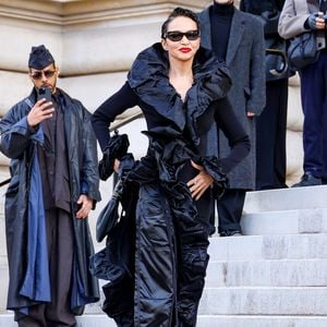 Farida Khelfa - Arrivées des célébrités au défilé Schiaparelli "Collection Haute Couture Printemps/Eté 2026" lors de la Fashion Week de Paris (PFW), au Petit Palais à Paris, France, le 26 janvier 2026. © Denis Guignebourg/Bestimage