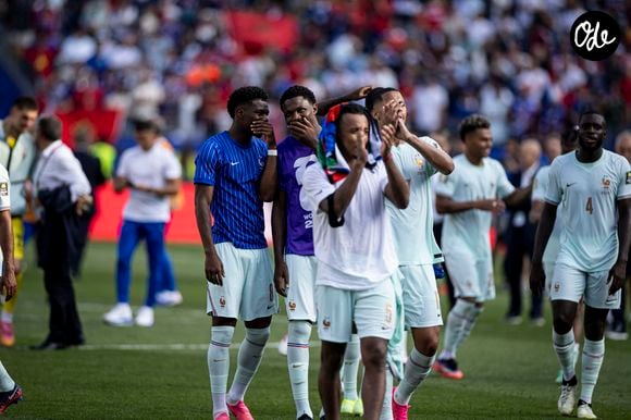 Célébration de l'équipe de France après avoir remporté la victoire. Jules Kounde
Elyxandro Cegarra / PsnewZ / Bestimage