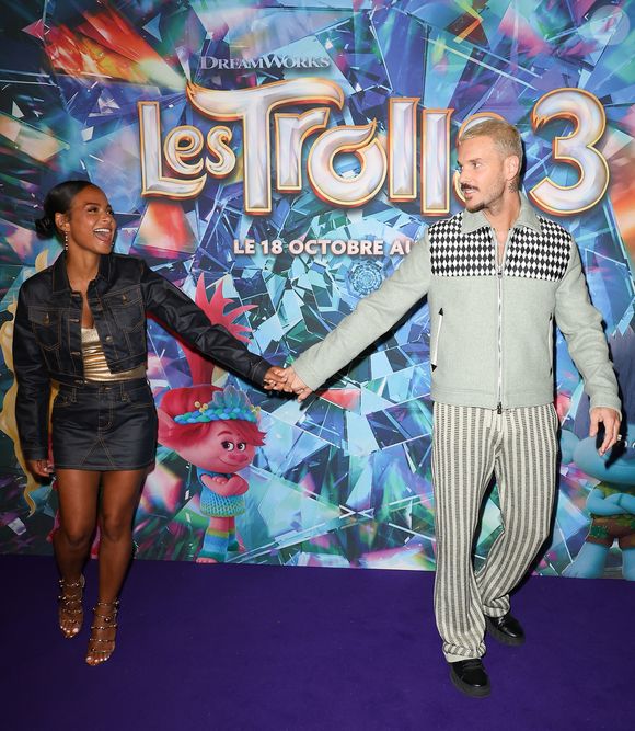 Christina Milian et son mari Matt Pokora à l'avant-première du film "Les Trolls 3" au cinéma Gaumont Marignan à Paris. Le 11 octobre 2023. © Coadic Guirec / Bestimage