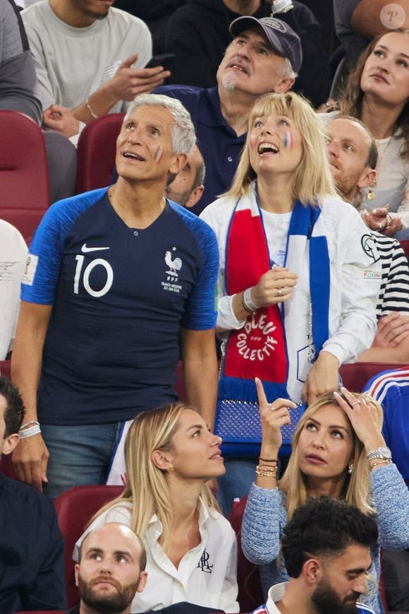 Nagui et sa femme Mélanie Page - Célébrités dans les tribunes du match du groupe D de l'Euro 2024 entre l'équipe de France face à l'Autriche (1-0) à Dusseldorf en Allemagne le 17 juin 2024. © Cyril Moreau/Bestimage