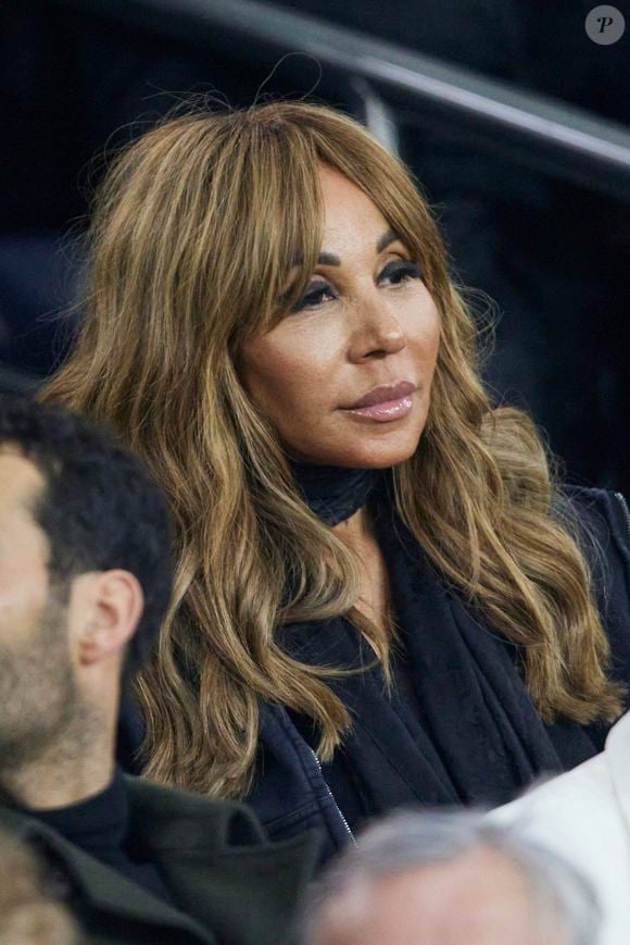 Cathy Guetta - Célébrités assistent au match de Ligue des champions entre le PSG et Manchester City (4-2) au Parc des Princes à Paris le 22 janvier 2025. © Cyril Moreau/Bestimage