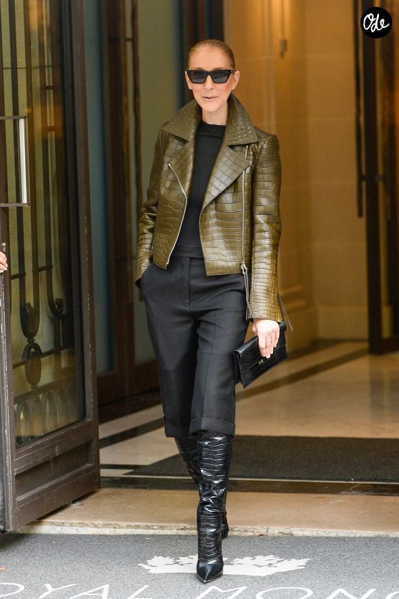 Céline Dion acclamée par ses fans à la sortie du palace Royal Monceau à Paris, France, le 31 août 2026. © Bestimage