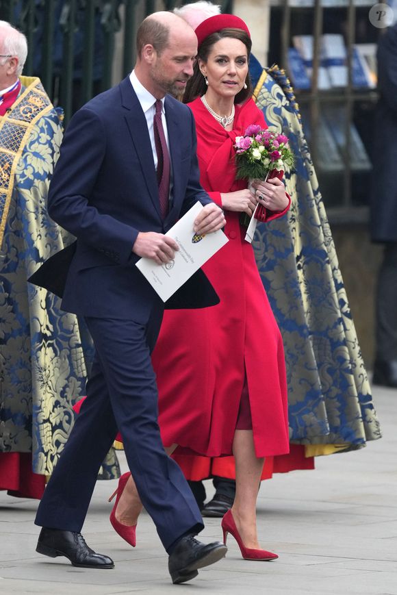 Le prince William, prince de Galles, et Catherine (Kate) Middleton, princesse de Galles - La famille royale d'Angleterre célèbre le 76ème Commonwealth Day à l'abbaye de Westminster à Londres le 10 mars 2025. ©Julien Burton/ Bestimage