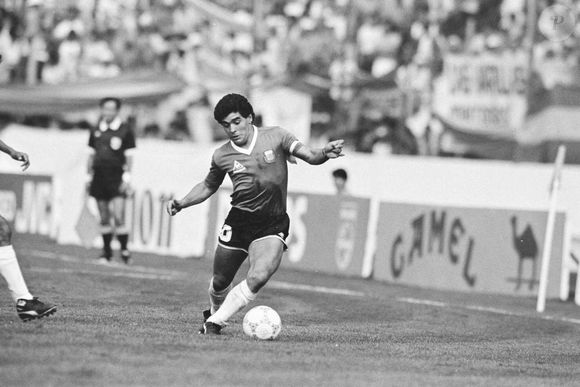 Le footballeur argentin Diego Maradona lors de la Coupe du monde de 1986 au Mexique. 18 juin 1986. Photo par Chris Smith/The Times/NewsLicensing/ABACAPRESS.COM