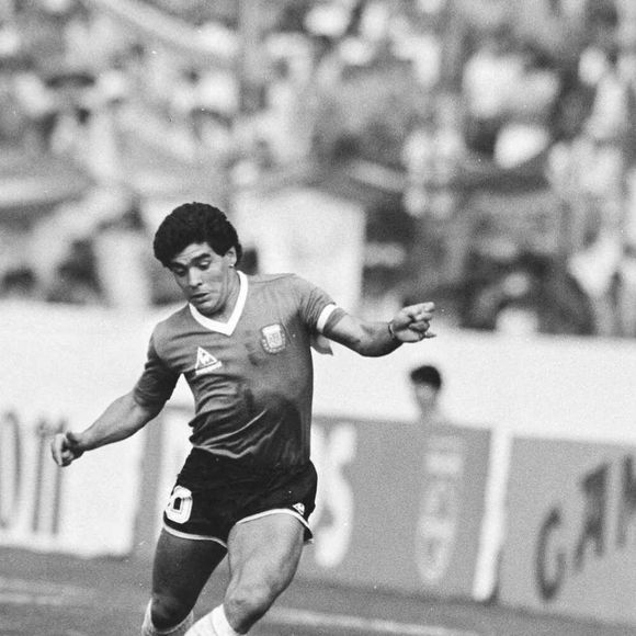 Le footballeur argentin Diego Maradona lors de la Coupe du monde de 1986 au Mexique. 18 juin 1986. Photo par Chris Smith/The Times/NewsLicensing/ABACAPRESS.COM
