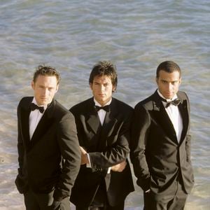Archives - Dans les caraibes, à Saint-Barthélemy, le groupe 2BE3, Filip NIKOLIC, Adel KACHERMI et Frank DELAY le 12 mars 1998. (Michel MARIZY via Bestimage).