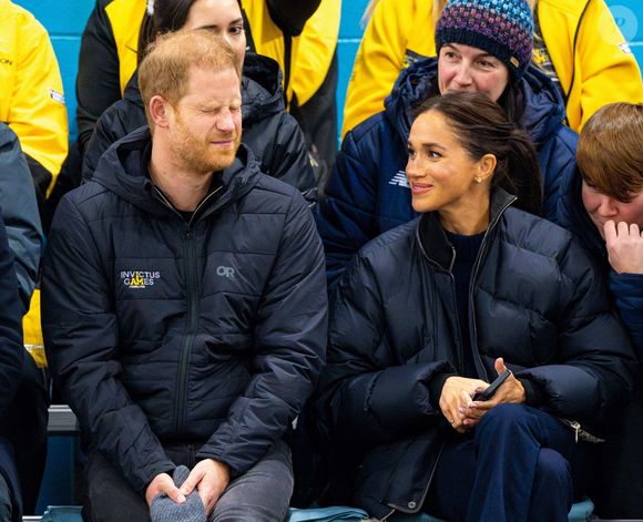 Le prince Harry, duc de Sussex, Meghan Markle, duchesse de Sussex au curling en fauteuil roulant au Hillcrest Recreation Centre pendant les Invictus Games Vancouver Whistler 2025 au Canada. Canada le 9 février 2025. Photo par Mischa Schoemaker/ABACAPRESS.COM