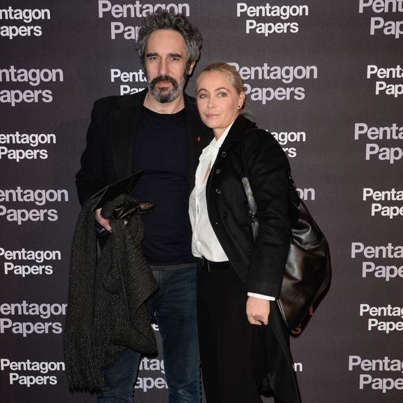 Emmanuelle Béart et son compagnon Frédéric Chaudier - Avant-première du film "Pentagon Papers" au cinéma l'UGC Normandie à Paris, France, le 13 janvier 2018. © Borde-Coadic/Bestimage