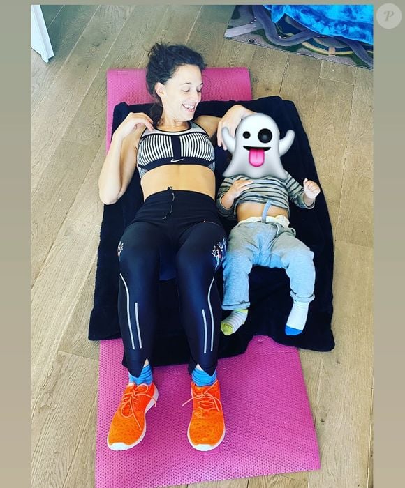 Céline Kallmann avec l'un de ses trois enfants.