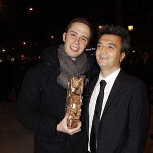 Darius et Thomas Langman - Arrivées au Fouquet's - 37ème cérémonie des César 2012 - Février 2012.  (RINDOFF-BORDE / BESTIMAGE).