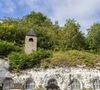 Elle a discrètement vécu plusieurs années dans le petit village de Haute-Isle, presque entièrement troglodytique jusqu'au XIXe siècle 
Haute Isle (95), l'eglise troglodytique de l'Annonciation - Photo par Quinet JM/Belpress/ANDBZ/ABACAPRESS.COM