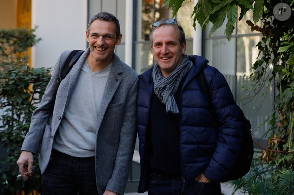 Les Bodin's (Vincent Dubois, Jean-Christian Fraiscinet) - Arrivées de l'émission "Vivement Dimanche Prochain" qui sera diffusée le 7 novembre 2021 au studio Gabriel à Paris, France, le 28 octobre 2021. © Christophe Clovis/Bestimage