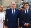 Selon nos confrères de "Monaco Matin", le président délégué de la SBM, propriétaire de l'hôtel, Stéphane Valeri, a été interrogé et a confié "qu'il n'était pas impensable que le couple présidentiel loge à la SBM tout en précisant qu'il ne pouvait rien confirmer pour des questions de sécurité".
Brigitte Macron, le prince Albert II de Monaco, Emmanuel Macron - Réception des chefs d'état, de gouvernement et d'organisation internationale en amont de la cérémonie d'ouverture des jeux paralympiques de Paris 2024 au palais de l'Elysée à Paris, France, le 28 août 2024. © Christophe Clovis / Bestimage