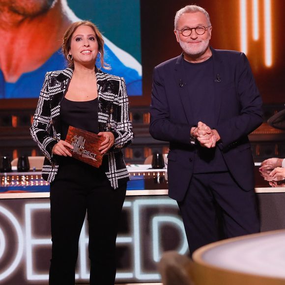 Exclusif - Léa Salamé, Laurent Ruquier sur le plateau de l'émission "On est en direct (OEED)" , présentée par L.Salamé et L.Ruquier, diffusée en direct sur France 2 aux studios Rive Gauche à Paris, France, le 28 mai 2022. © Christophe Clovis/Bestimage