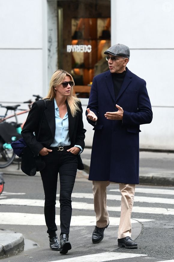 Exclusif - Sarah Poniatowski (Lavoine) et son compagnon Roschdy Zem - Hommage à la chanteuse Dani en l'église Saint-Roch à Paris le 1er octobre 2022.