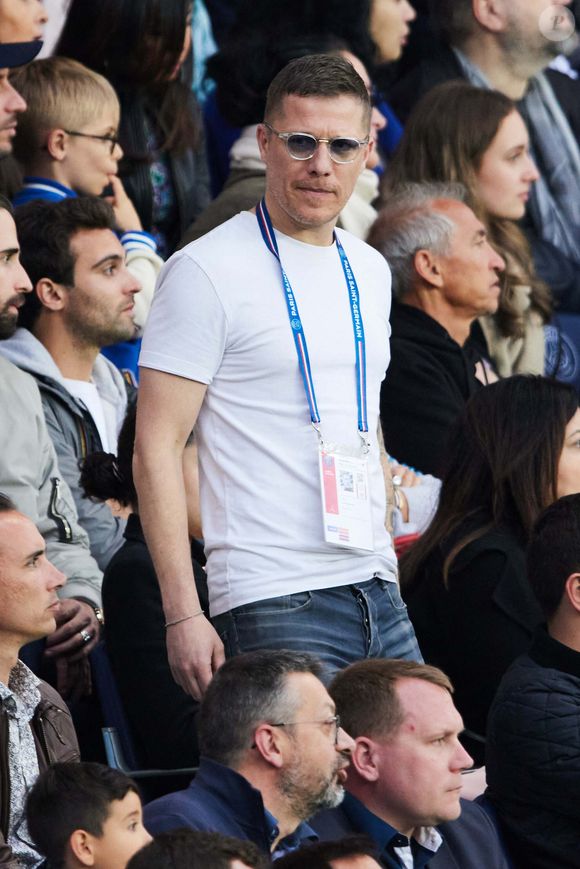 Jean-Edouard Lipa - People lors du match de football Ligue 1 Uber Eats PSG Vs Ajaccio (5-0) au Parc des Princes à Paris le 13 mai 2023.
© Cyril Moreau / Bestimage