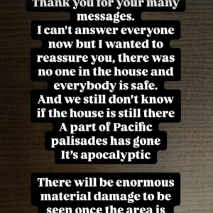 Patrick Bruel donne de ses nouvelles après les forts incendies à Los Angeles où il possède une maison.