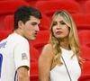 Après deux magnifiques cérémonies, Dylan Deschamps et Mathilde Cappelaere savourent leur amour sous le soleil indonésien. 

Fils Dylan Deschamps et sa compagne Mathilde Cappelaere - People et joueurs en famille dans les tribunes lors du match de demi-finale "France - Maroc" lors de la Coupe du Monde 2022 au Qatar (FIFA World Cup Qatar). JB Autissier / Panoramic / Bestimage