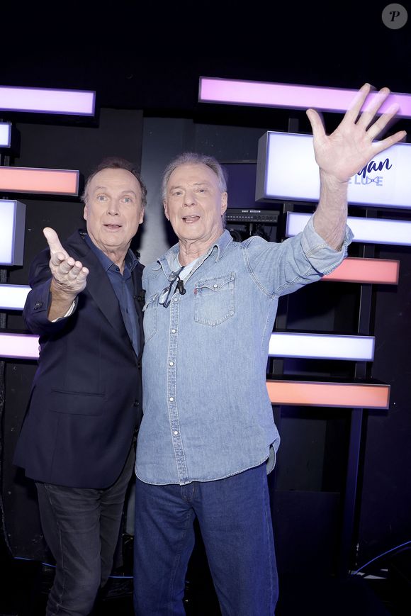 Exclusif - Julien Lepers et Herbert Léonard lors de l'enregistrement de l'émission "Chez Jordan de Luxe" à Paris. Le 8 octobre 2024
© Cédric Perrin / Bestimage