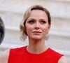 Un moment historique pour le Rocher mais surtout pour Charlene de Monaco.
La princesse Charlène de Monaco arrivant au dîner d'état en l'honneur de la visite du couple présidentiel français au palais princier à Monaco.
© Dominique Jacovides / Bestimage