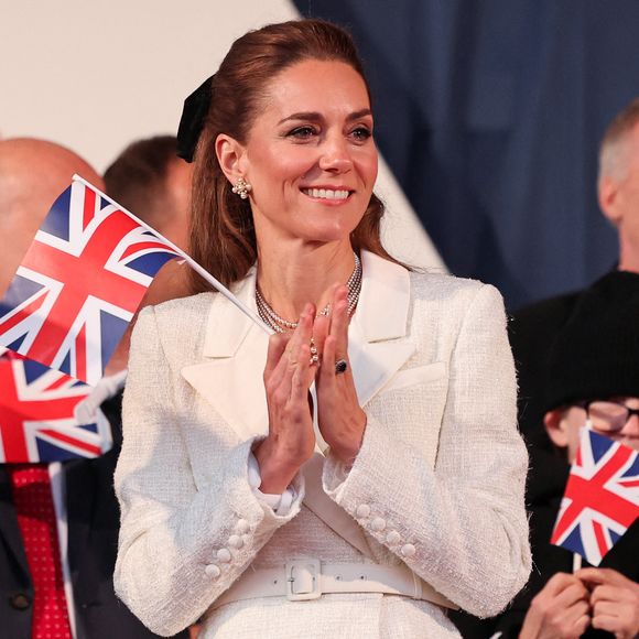 La princesse de Galles lors du concert célébrant le 80e anniversaire du jour de la Victoire en Europe, qui s'est tenu sur la place historique de Horse Guards Parade, dans le centre de Londres. Jeudi 8 mai 2025. Photo by Chris Jackson/PA Wire/ABACAPRESS.COM