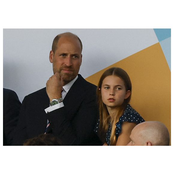 Le prince William, la princesse Charlotte de Galles, la princesse Leonor et l'infante Sofia d'Espagne dans les tribunes de la finale de l'UEFA Women's Euro 2025 "Angleterre - Espagne (1-1, 3-1 tab)" à Bâle. Photo par Mirrorpix / Bestimage