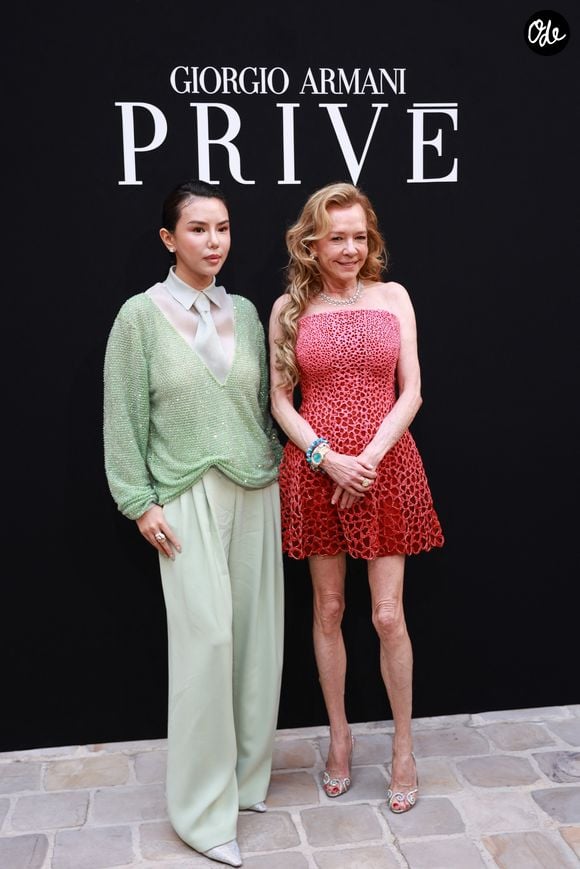Talia Yan et Caroline Scheufele au défilé Giorgio Armani Privé "Collection Haute Couture Automne/Hiver 2026-2027" lors de la Fashion Week de Paris, le 7 juillet 2026
