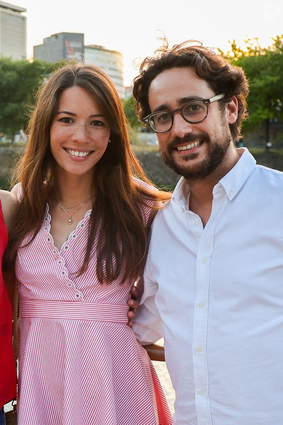 Emilie Broussouloux, Thomas Hollande assistent à la soirée pétanque gastronomique à Paris Yacht Marina le 21 juin 2022 à Paris, France. Photo by Nasser Berzane/ABACAPRESS.COM