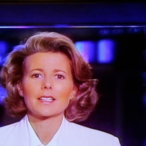 Capture d'écran de la dernière présentation du journal télévisé de Claire Chazal sur TF1 le 13 septembre 2015. AGENCE / BESTIMAGE
