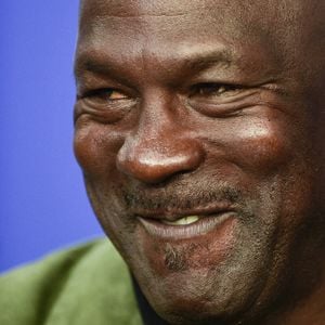 Michael Jordan - coproprietaire des Charlotte Hornets - Conférence de presse du match de NBA Game Paris 2020 entre les Bucks de Milwaukee et les Charlotte Hornet à l'AccorHotels Arena à Paris le 24 janvier 2020. © JB Autissier / Panoramic / 2020