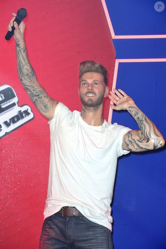 La statue de cire de Matt Pokora lors de l'inauguration du décor de l'émission The Voice au Musée Grevin a Paris, France le 07 Fevrier 2017. Photo Aurore Marechal/ABACAPRESS.COM