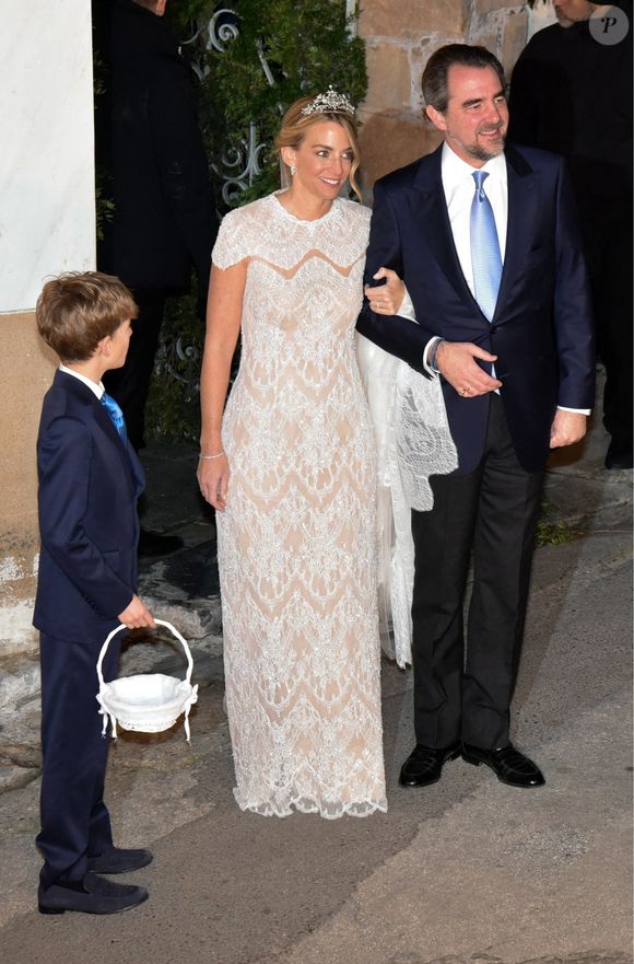 Mariage du prince Nikolaos de Grèce et Chrysi Vardinogiannis durant leur mariage à l'église Saint Nicholas Ravagas à Athènes le 7 février 2025. Backgrid UK/ Bestimage