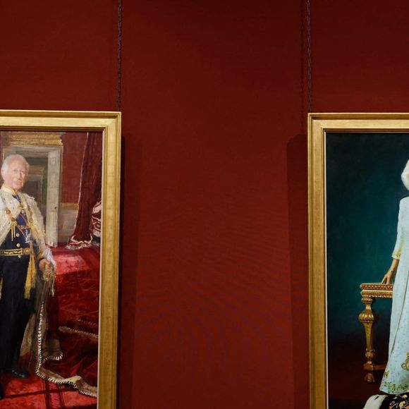 BGUK_3233805 - London, UNITED KINGDOM  - The two new paintings, commissioned to mark Their Majesties' Coronation in 2023, which were unveiled by The King and Queen at the National Gallery earlier this week, will remain in situ for public view for the next three weeks before becoming part of the Royal Collection.



The portraits were painted by two different artists personally selected by Their Majesties.

'King Charles (Le roi Charles III d'Angleterre) III' by artist Peter Kuhfeld and 'Queen Camilla (Camilla Parker Bowles, reine consort d'Angleterre)' by artist Paul S. Benney.



Pictured: King Charles (Le roi Charles III d'Angleterre) III and Queen Camilla (Camilla Parker Bowles, reine consort d'Angleterre)