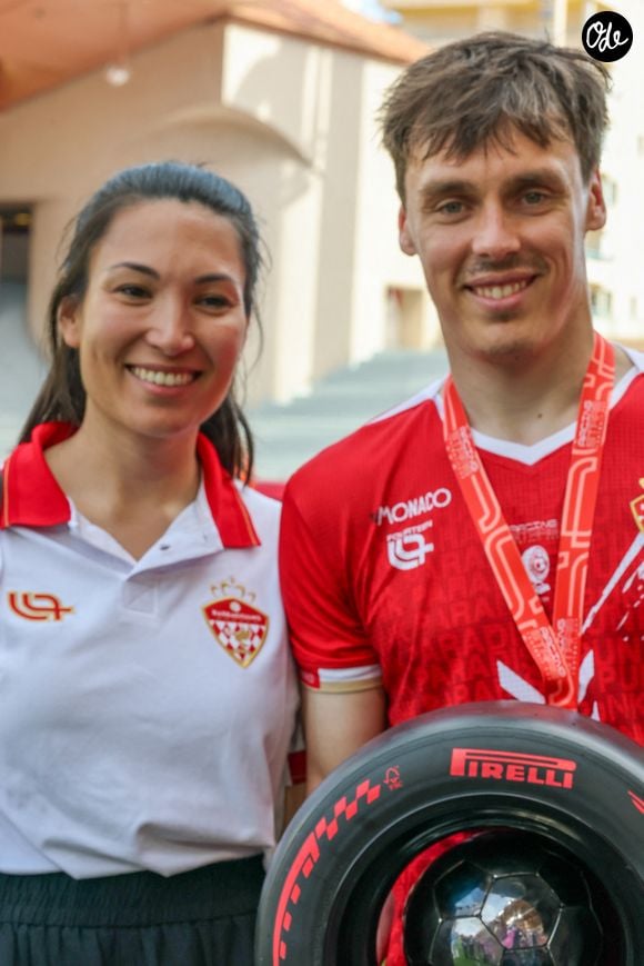 Louis et Marie Ducruet lors du match de football caritatif au stade Louis II de Monaco opposant les Barbagiuans aux pilotes de l'équipe Nazionale Piloti dans le cadre de la "Racing Stars Football Cup" le 3 juin 2026. © Albuquerque/Bestimage