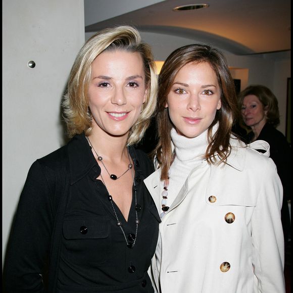 Exclusif - Mélissa Theuriau et Laurence Ferrari lors de la conférence de presse de la Rose Marie Claire au Press Club  © Guillaume Gaffiot/Bestimage
