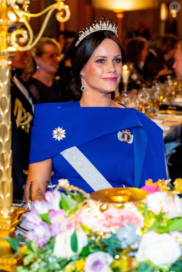 La princesse Sofia de Suède au banquet du Prix Nobel 2024 à la mairie de Stockholm, le 10 décembre 2024.