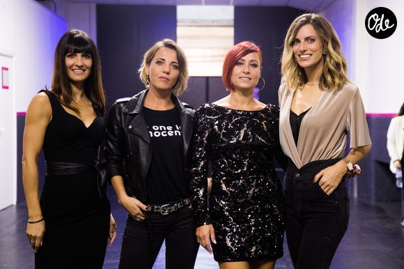 Exclusif - Marjorie Parascandola, Julie Herbillon, Alexandra Canto et Adeline Gomez (Le groupe L5) - Backstage de l'enregistrement de l'émission "La boite à secrets" N°2, présentée par F.Bollaert, et qui sera diffusée le 20 décembre  sur France 3 en prime time. Le 8 octobre 2019
© Tiziano Da Silva / Bestimage