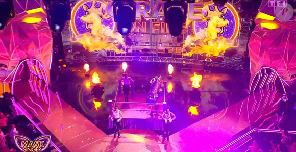 La Girafe lors du lancement de "Mask Singer 2025", le 2 mai, sur TF1