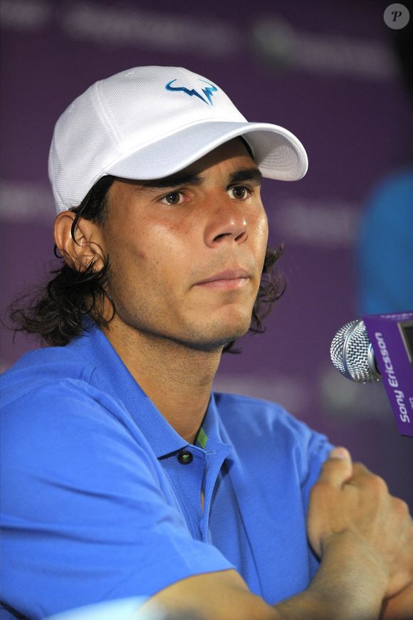 L'Espagnol Rafael Nadal donne une conférence de presse au tournoi de tennis Sony Ericsson Open, à Key Biscayne, FL, USA, le 26 mars 2009. Photo par Corinne Dubreuil/Cameleon/ABACAPRESS.COM