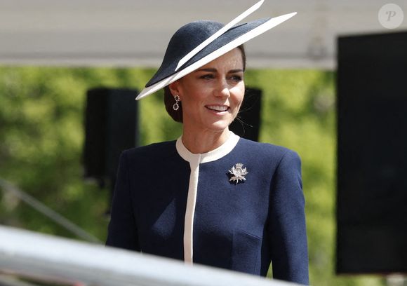 Lors de sa dernière sortie officielle avec le prince William sur le navire de guerre HSM Glasgow,

Le Prince de Galles et la Princesse de Galles, commanditaires du HMS Glasgow, assistent à la cérémonie de baptême du navire au chantier naval de BAE Systems à Scotstoun, Glasgow. Photo by Andrew Barr/News Licensing/ABACAPRESS.COM