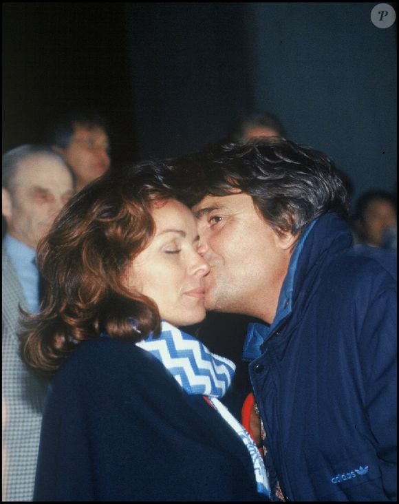 Bernard et Dominique Tapie lors de la finale de Coupe d'Europe Marseille / Belgrade en 1991 (Archives). MARIO BRENNA / BESTIMAGE
