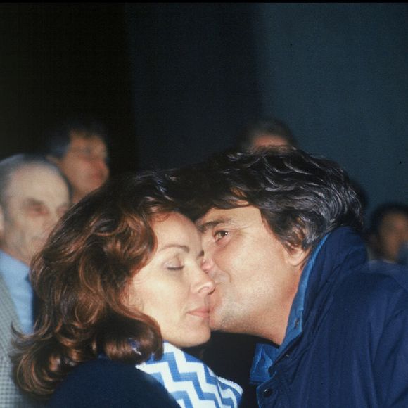 Bernard et Dominique Tapie lors de la finale de Coupe d'Europe Marseille / Belgrade en 1991 (Archives). MARIO BRENNA / BESTIMAGE