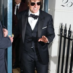 Tom Cruise - Les célébrités quittent le club Oswald's après avoir célébré le 50ème anniversaire de V.Beckham à Londres, le 20 avril 2024. AGENCE / BESTIMAGE