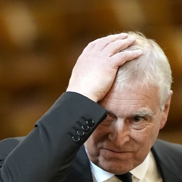 Le prince Andrew arrive à la messe de Requiem de la duchesse de Kent, à la cathédrale de Westminster, dans le centre de Londres. Photo by PA Photo/ Bestimage