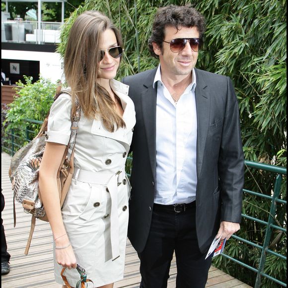 Patrick Bruel et Celine Bosquet - finales hommes du tournoi de Roland Garros 2009 - Internationaux de France - dimanche 7 juin. RINDOFF-JACOVIDES / BESTIMAGE