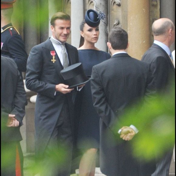 David et Victoria Beckham - Arrivée des personnalités au mariage du prince William avec Kate Middleton à l'abbaye de Westminster le 29 avril 2011 
 SGP / BESTIMAGE