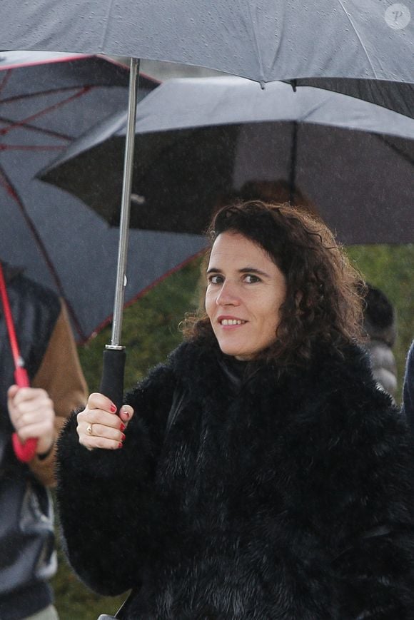 Mazarine Pingeot -  Le président de la république Francois Hollande à l'occasion du 20ème anniversaire de la mort de François Mitterrand au cimetière de Jarnac et ensuite à la maison d'enfance de l'ancien président à Jarnac, le 8 janvier 2016. © Patrick Bernard - Thibaud Moritz / Bestimage