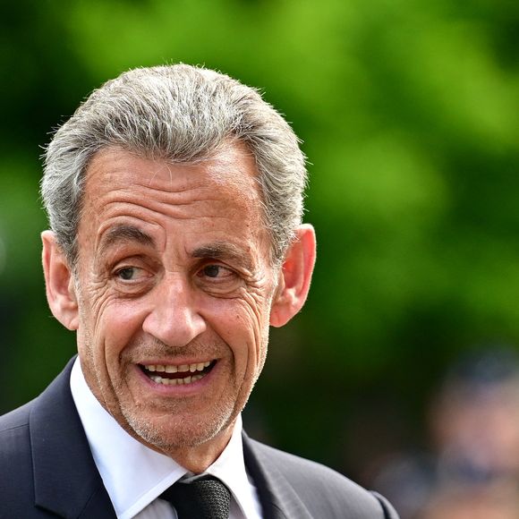 Le Ministre d'État, ministre de l'Intérieur, et l'ancien président de la République Nicolas Sarkozy lors d'une cérémonie en l'hommage à Aurélie Fouquet, la policière municipale de 26 ans avait été tuée lors de l'attaque d'un fourgon blindé le 20 mai 2010, à Villiers-sur-Marne (en banlieue parisienne), Val-de-Marne, France, le 20 mai 2025. © Christian Liewg/Bestimage